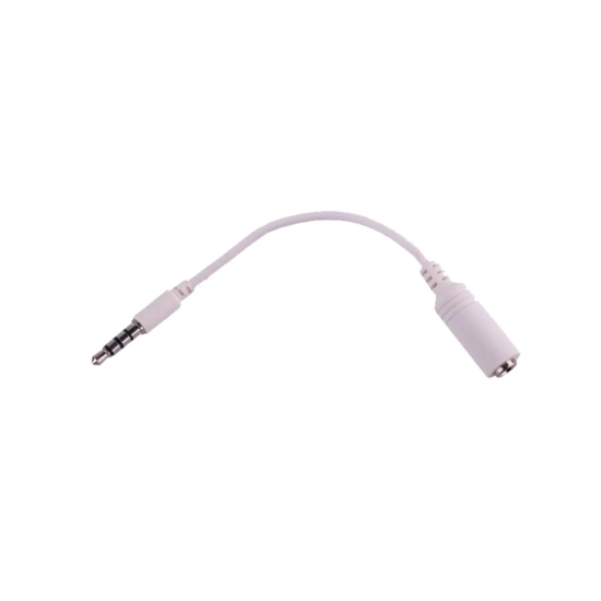 Kabel wtyk jack 3.5mm stereo - gniazdo jack 3.5mm biały 19cm przedłużacz słuchawek jack 3.5mm wtyk - gniazdo