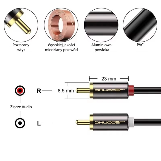 Kabel wtyk 2 RCA - 2RCA 1.5m Shudder Standard cinch - cinch czincz - czincz-105528