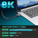Kabel Przewód HDMI 2.1 WETU Premium 8K 60Hz 4K 120Hz Ultra High Speed 48Gb 6m HQ-107442