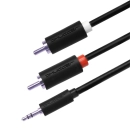 Kabel wtyk jack 3.5mm stereo - 2RCA wtyk 1.5m Shudder Basic Przewód Jack 3.5mm - 2x Cinch