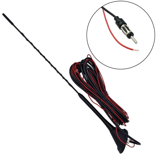 Antena samochodowa dachowa + wzmacniacz 5m DIN do VW AUDI SEAT SKODA MERCEDES OPEL CITROEN PEUGEOT i inne