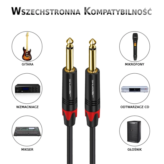 Kabel wtyk jack 6.3 mono - wtyk jack 6.3 mono 7m Shudder PREMIUM-107842