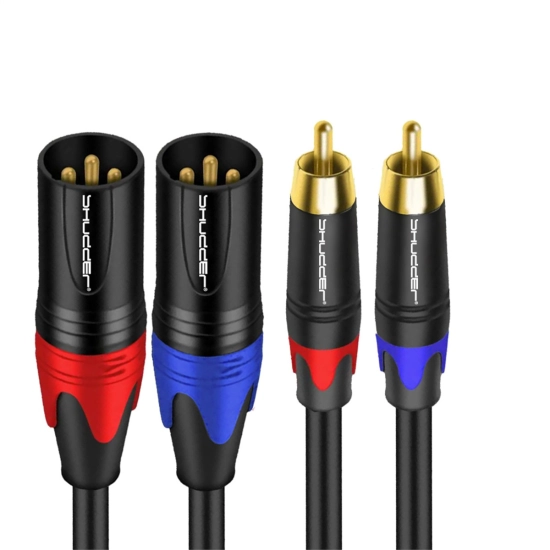 Kabel 2x RCA - 2x XLR 3m Shudder PREMIUM wtyk 2XLR - wtyk 2RCA -107856