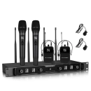 Mikrofony bezprzewodowe Shudder SDR2403 zestaw 4 mikrofonów, 2x mikrofon + 2x mikroport bodypack 120 kanałów