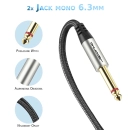 Kabel wtyk jack 6.3 mono - wtyk jack 6.3 mono 2m Shudder PREMIUM w tekstylnym oplocie-108831