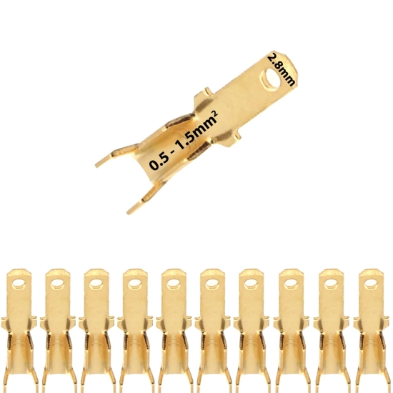 Konektor nieizolowany męski płaski 2.8mm x 0.5mm2 - 1.5mm2 10szt.