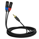 Kabel Jack 3.5mm stereo - 2x XLR męski 2m Shudder PREMIUM w tekstylnym oplocie-109876