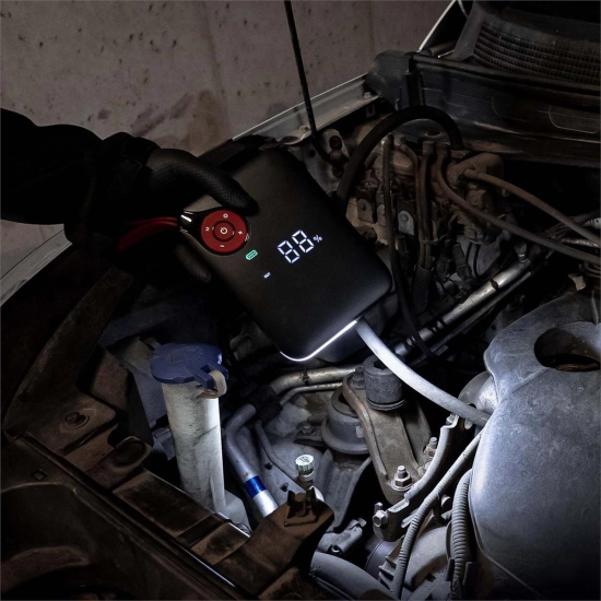 Jump Starter Power Bank z funkcją rozruchu i kompresorem latarka 4 w 1 12V 7.2Ah 600A-109671