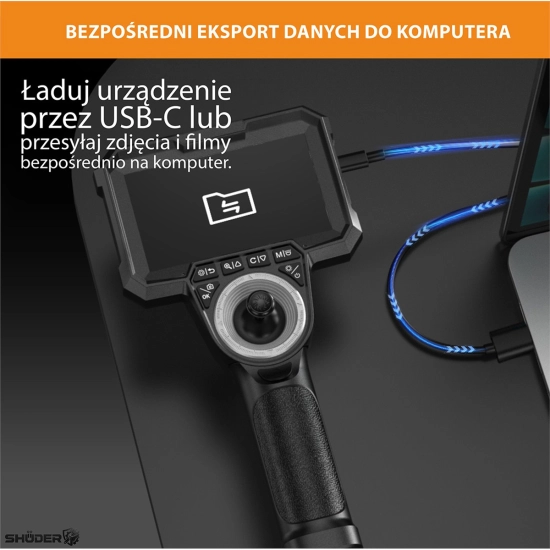 Kamera inspekcyjna 4 kierunkowa super cienka 3.9mm z ekranem LCD 4.3
