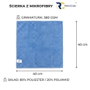 Zestaw ręczników z mikrofibry RevoCare 40x40cm 36szt. niebieski Grube 380GSM-112213