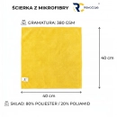Zestaw ręczników z mikrofibry RevoCare 40x40cm 36szt. żółty Grube 380GSM-112216