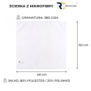 Zestaw ręczników z mikrofibry RevoCare 40x40cm 12szt. biały Grube 380GSM-112217