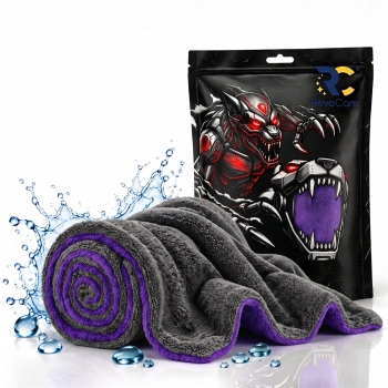 Ręcznik do osuszania z mikrofibry RevoCare CARBON MONSTER 1200GSM 40x60cm szaro fioletowy