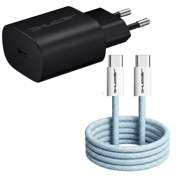 Ładowarka sieciowa Shudder gniazdo USB-C z funkcją Power Delivery GaN 25W czarna + KPO9107