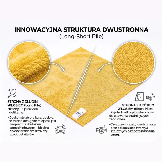 Zestaw ręczników z mikrofibry RevoCare 40x40cm 36szt. żółty Grube 380GSM-112139