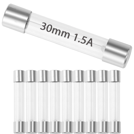 Bezpiecznik szklany 30mm 1.5A / 1500mA CE 10szt. opakowanie