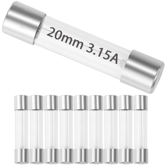 Bezpiecznik szklany 20mm 3.15A / 3150mA CE 10szt. opakowanie
