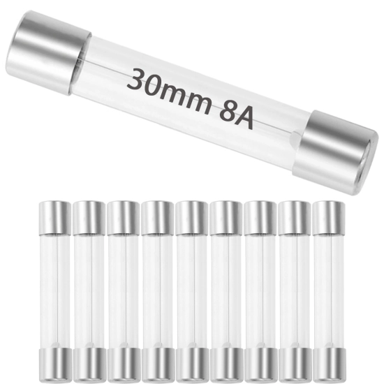 Bezpiecznik szklany 30mm 8A / 8000mA CE 10szt. opakowanie
