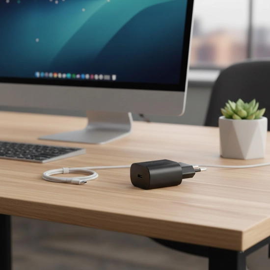 Ładowarka sieciowa Shudder gniazdo USB-C z funkcją Power Delivery GaN 25W czarna + KPO9106-112722