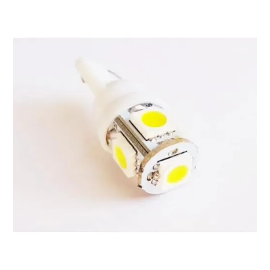 Żarówka T10 5xLED SMD 5050 12v 1.5W biała zimna