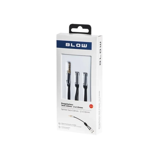 Rozgałęziacz jack: wtyk 3.5mm stereo - 2 gniazda 3.5mm z przewodem 15cm -3766