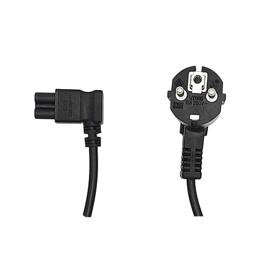 Kabel zasilający do laptopa koniczynka 1.5m wtyk kątowy z uziemieniem-4084