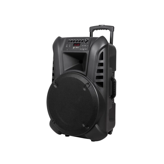 Kolumna aktywna mobilna z wbudowanym akumulatorem 2 mikrofony, Bluetooth, USB, SD mikser, głośnik 15