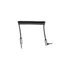 Kabel wtyk jack 3.5 mm stereo kątowy - wtyk jack 3.5 mm  stereo prosty sprężynka 1m Basic-4830