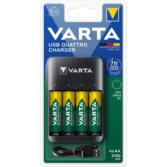 Ładowarka do akumulatorków USB Quattro Charger AA / AAA + 4x 2100mAh AA VARTA