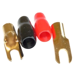 Konektor 4.3mm 6GA 0-10mm2 Widełki izolowany czarny czerwony