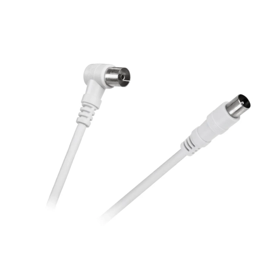 Kabel przewód antenowy wtyk prosty - gniazdo antenowe kątowe 10m