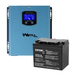 Zasilacz awaryjny WETU S-312 + akumulator 75Ah zestaw zasilania awaryjnego UPS do pieca urządzeń RTV i AGD