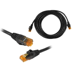 Kabel przyłącze RJ45 PATCHCORD UTP 5m czarny CAT6E Kabel Ethernet