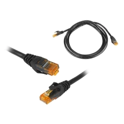 Kabel przyłącze RJ45 PATCHCORD UTP 2m czarny CAT6E Kabel Ethernet