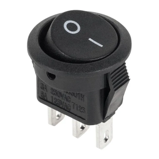 Złącze przełącznik kołyskowy 3PIN 250V 3A czarny