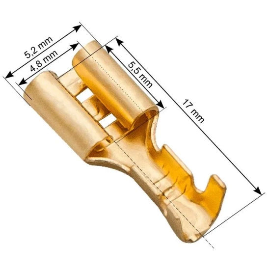 Konektor nieizolowany płaski żeński 4.8mm x 0.8mm2 10szt