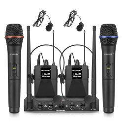 Mikrofony bezprzewodowe Shudder SDR1003 2x mikrofony doręczne i 2x bodypack z akcesoriami