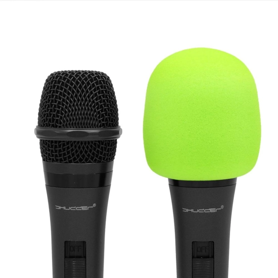 Gąbka mikrofonowa Premium zielona 7cm Shudder duża z kołnierzem uszczelniającym do mikrofonów przewodowych i bezprz