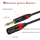 Kabel wtyk jack 6.3 mm mono - wtyk XLR 15m Shudder PREMIUM-6313