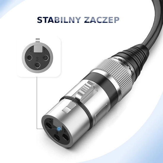 Kabel wtyk jack 6.3 mm mono - gniazdo XLR 1m Shudder PREMIUM-6539