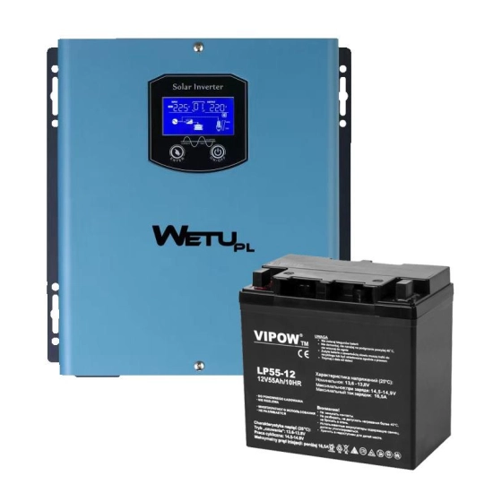 Zasilacz awaryjny WETU S-312 300W + akumulator 55Ah zestaw zasilania awaryjnego UPS