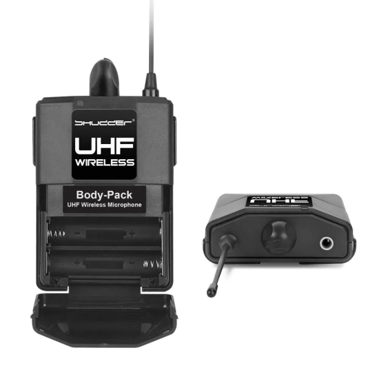 Mikrofony bezprzewodowe 8 kanałowe Shudder SDR1083 4x mikrofony doręczne i 4x bodypack z akcesoriami-6851