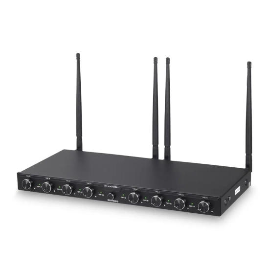 Mikrofony bezprzewodowe 8 kanałowe Shudder SDR1084 8 mikroportów typu bodypack z akcesoriami-6862