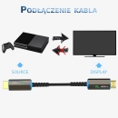 Aktywny kabel AOC HDMI - HDMI 2.1 Światłowodowy 3m 8K 60Hz 4K 120Hz Ultra High Speed PREMIUM-6923