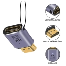 Przejściówka adaptor HDMI wtyk - gniazdo płaski prosty 4K 120Hz 2.1-8656