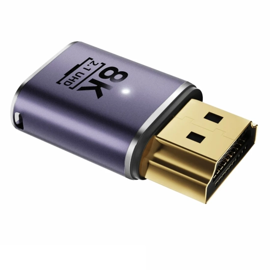 Przejściówka adaptor złącze HDMI wtyk - gniazdo płaskie złączka prosta 8K 60Hz 4K 120Hz-8655