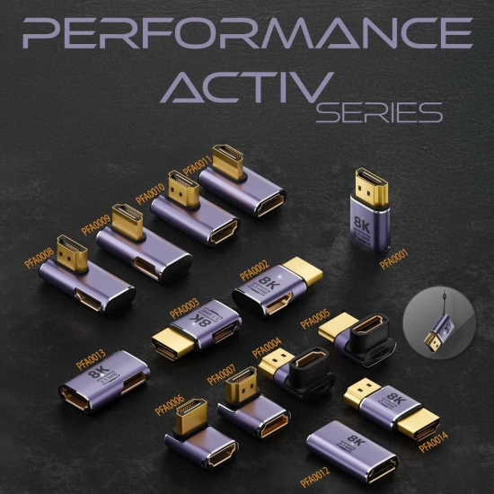Przejściówka adaptor złącze łączik HDMI 2.1 wtyk - wtyk płaski prosty 8K 60Hz 4K 120Hz-8713