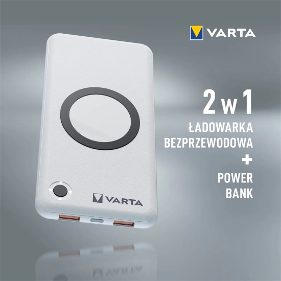 Power Bank 10000mAh Wireless bezprzewodowy Power Bank z ładowarką indukcyjną VARTA -8777