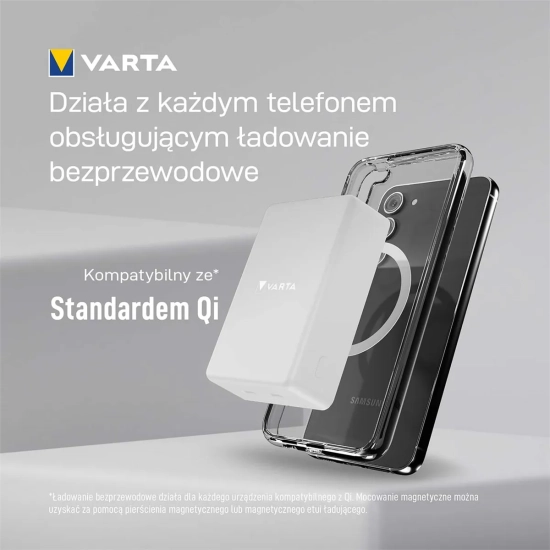 Power Bank 5000mAh Wireless Mag Pro bezprzewodowy Power Bank z ładowarką indukcyjną MagSafe VARTA-8816