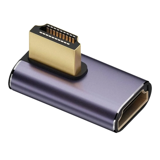 Przejściówka adaptor złącze HDMI 2.1 wtyk - gniazdo kątowe 90 stopni prawy 8K 60Hz 4K 120Hz